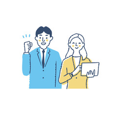 笑顔のビジネスパーソン　男女