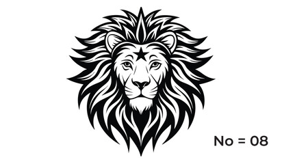 Shilhouettee of lion head or lion