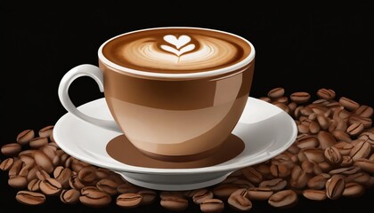 Isolated Coffee Cup on Transparent Background Perfect for Design Projects, Marketing Materials, and Creative Applications Featuring a Stylish Ceramic Mug with Hot Brewed Coffee