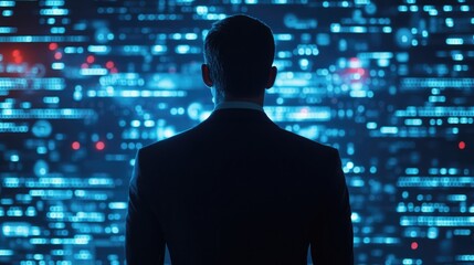 AI Innovation in Business Technology Future Businessman Engaging with Digital Connectivity and Generative Ideas for Enhanced Efficiency