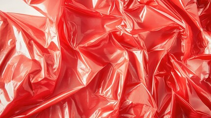 Red glossy plastic wrap texture for packaging materials and creative design projects