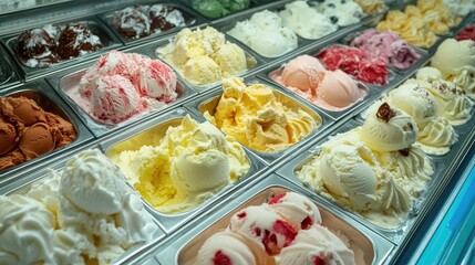 Variety of Ice Cream Flavors in Freezer Display at Jaya Grocery Store in LaLaport Kuala Lumpur Malaysia