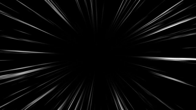 japanese anime speed line. Moving zoom speed line with transparent background. comic anime action speedline