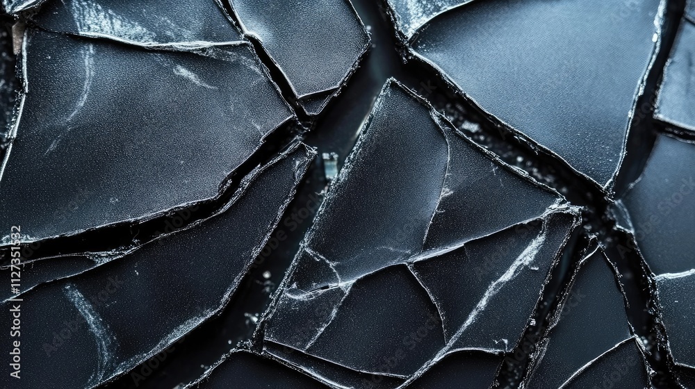 Poster cracked black surface background with intricate patterns showcasing texture and depth suitable for d