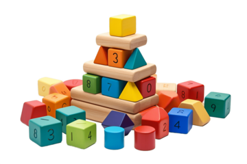 Educational Math Manipulatives Isolated on Transparent Background Generative AI