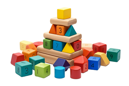 Educational Math Manipulatives Isolated on Transparent Background Generative AI