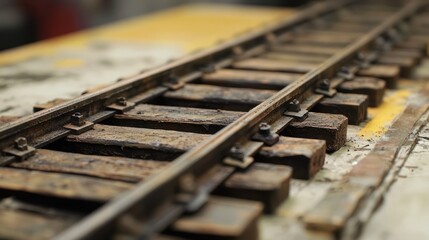 Laying of railroad tracks in progress