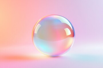 Vibrant Bubble Floats Against Soft Gradient Background