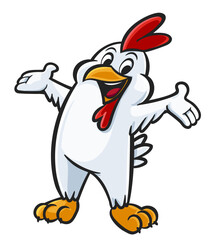 mascot chicken funny cheerful smiling