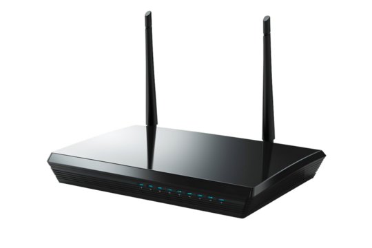 Home Networking Hub: Isolated Router with Transparent Background - Generative AI