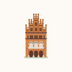 Chernivtsi University building. Flat illustration
