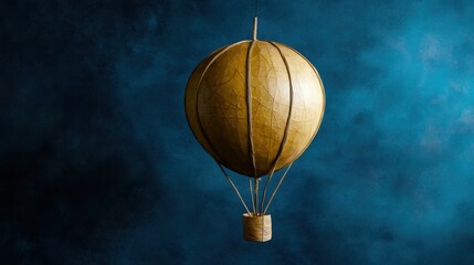 Obraz premium A paper balloon shaped like a hot air balloon is suspended in the air