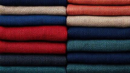 A collection of raw fabric swatches, including cotton and silk, displayed to emphasize natural textures and vibrant color variety.