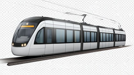 Modern train on transparent background