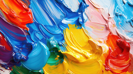 AI Generated Image. Macro image of the multicolor oil paint drop
