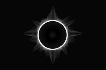 Circle soundwave, audio speaker equalizer symbol. glowing sound frequency illustration