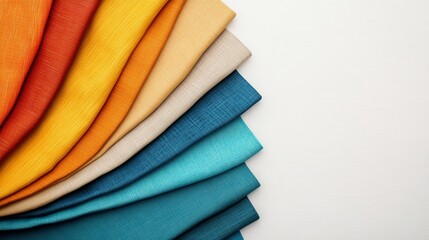 A diverse collection of raw textiles including natural fibers, arranged to display their quality, patterns, and rich textures.