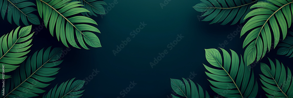 Poster tropical leaf designs in dark colors create a unique blend of creative and minimalist art background
