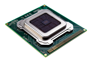 High-Performance CPU Isolated on transparent background - Generative AI