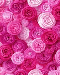 A vibrant arrangement of pink and white roses creating a floral pattern.