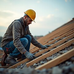 construction worker on a roof