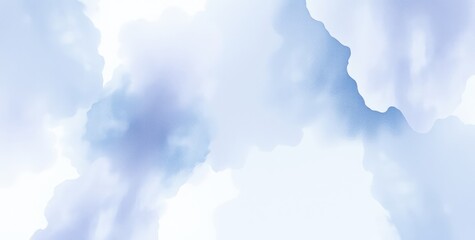 Delicate watercolor washes blend shades of blue and white, capturing the serene essence of winter's chill, evoking a tranquil, frosty atmosphere perfect for daydreaming