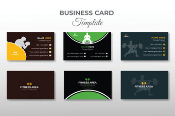 Gym and Fitness Business Card Design Template