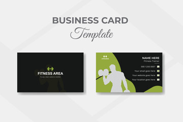 Fitness and gym best exercise business card or horizontal template design