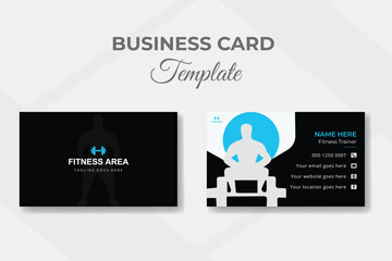 Fitness and gym body building business card