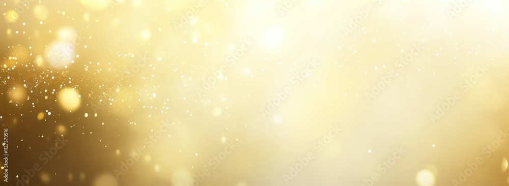 Poster a shimmering golden background with soft light and sparkles, ideal for celebrations.