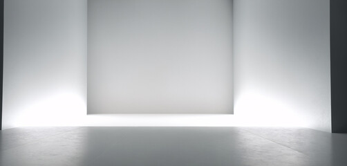 Fototapeta premium White room with light shining in the walls