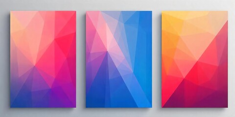 Fototapeta premium Abstract Triangular Design: Vibrant Color Panels on a Light Background