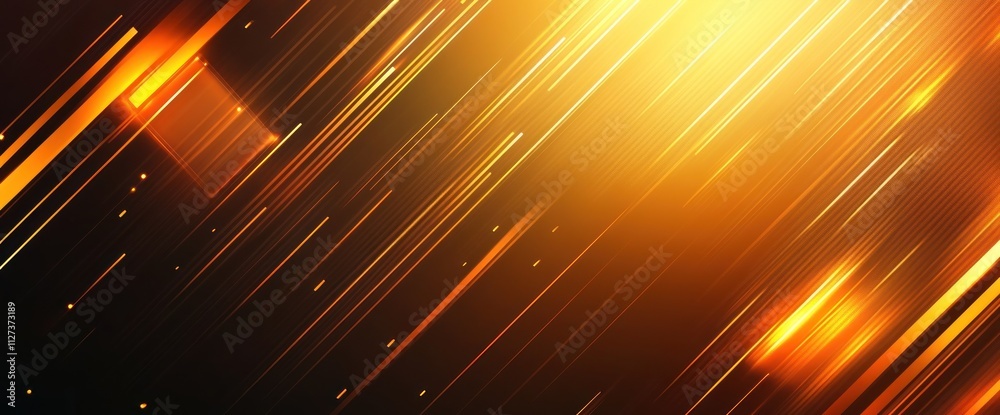 Poster abstract background with golden light streaks and a dynamic, radiant effect.