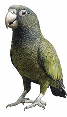 Obraz premium A detailed illustration of a green parrot.