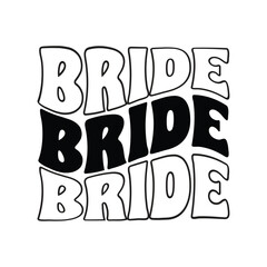 A chic and stylish bride T-shirt design featuring elegant text like "Bride" or "Mrs." in cursive or glittery fonts. Enhanced with subtle wedding-themed elements like a diamond ring, flowers, l