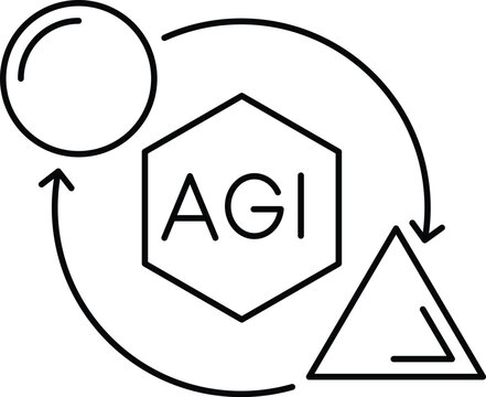 agi concept black and white diagram clip art preview