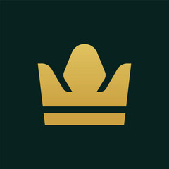 Gold luxury crown logo icon design vector illustration