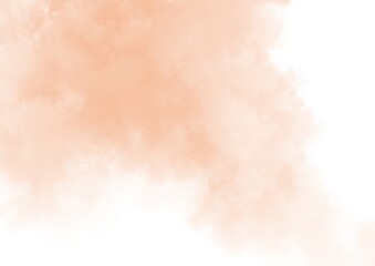 Orange watercolor abstract background. Delicate orange and white background. Watercolor cloud texture.