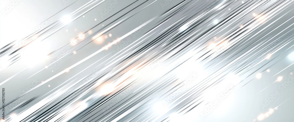 Poster Abstract design with dynamic light streaks and sparkles on a soft background.