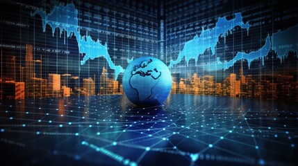 Global Finance Network Shows Market Trends And Cityscape