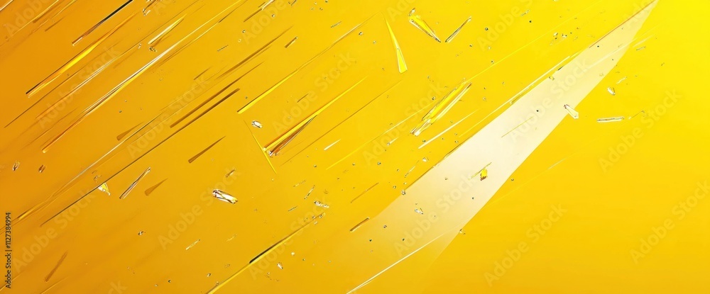 Poster Abstract design featuring sharp, angular shapes on a vibrant yellow background.