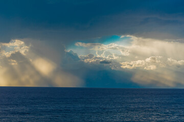 sun rays over the sea