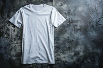 White Cotton T Shirt Against Dark Background