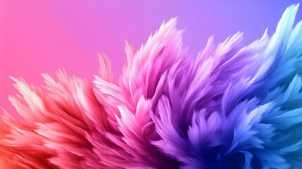 Abstract pink and purple feathers on a colorful background