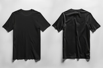 Two Black T Shirts Displayed Front And Back