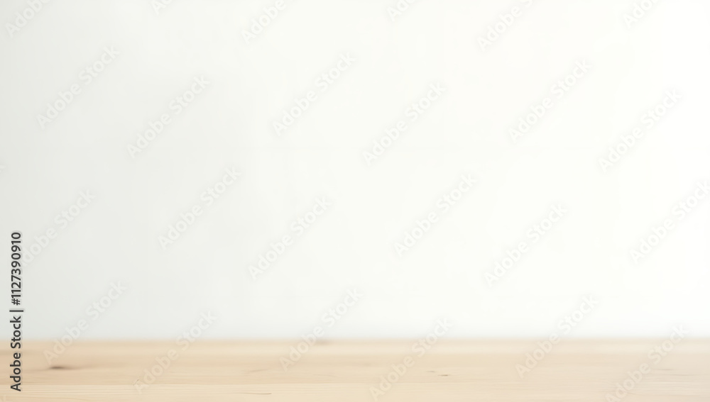 Poster a selective focus image features a wooden table top with a planter on it against a plain white backg
