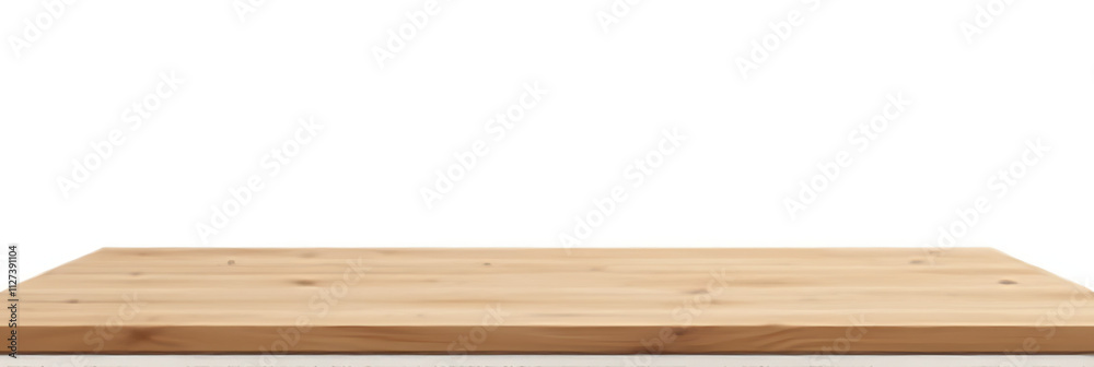 Aufkleber a real wood tabletop texture is placed against a clean white background for creating product display