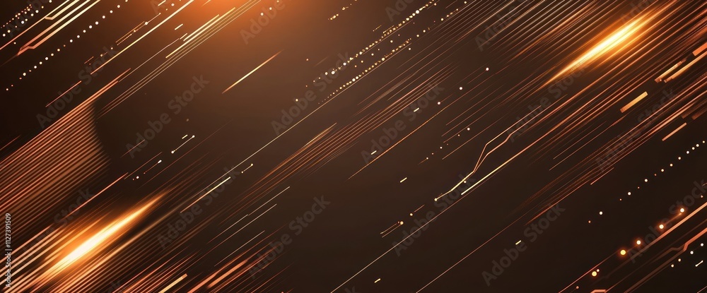 Poster Abstract design featuring dynamic lines and glowing elements on a dark background.