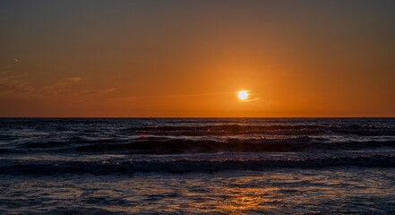 Tyrrhenian Sea. Autumnal sunset