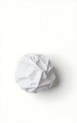 A crumpled paper ball rests against a clean white background with no other visual elements nearby._00001_